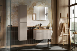 Meble łazienkowe ICONIC CASHMERE 80, Umywalka nablatowa, Lustro, LED, 3 kol