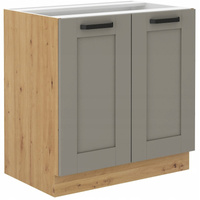 Szafka kuchenna dolna LUNA 80 D 2F BB CLAY GREY / DĄB ARTISAN