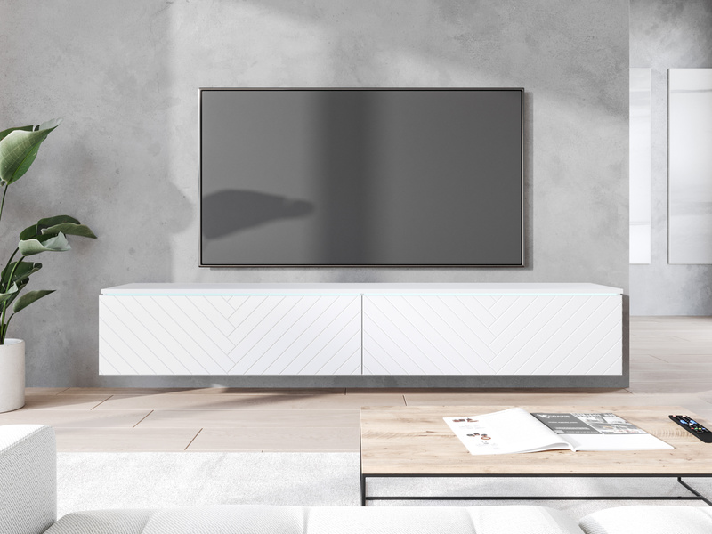 Szafka RTV Lowboard D 180cm BIAŁY / JODEŁKA MDF