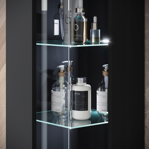 Meble łazienkowe NAIROBI umywalka, lustro CZARNY GRAFIT