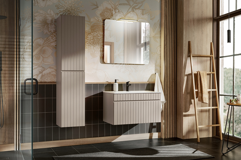 Meble łazienkowe ICONIC CASHMERE 80, Umywalka, Lustro, LED, 3 kolory