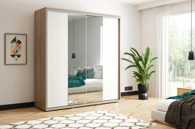 Szafa przesuwna A3 200 / 215 / 62 lustro, różne kolory i rozmiary