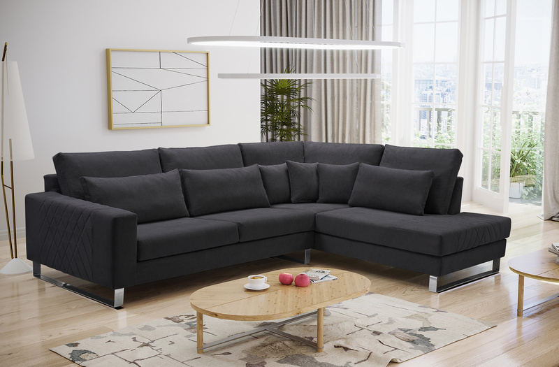 Duży Nowoczesny Narożnik do salonu CORNET 314 cm, Rogówka