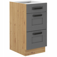 Szafka kuchenna dolna LUNA 40 D 3S BB DUST GREY / DĄB ARTISAN
