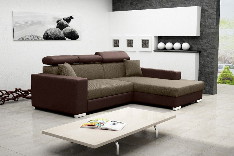 Narożnik z funkcją spania MEXICO DE LUX 263 cm, Rogówka, Rozkładany