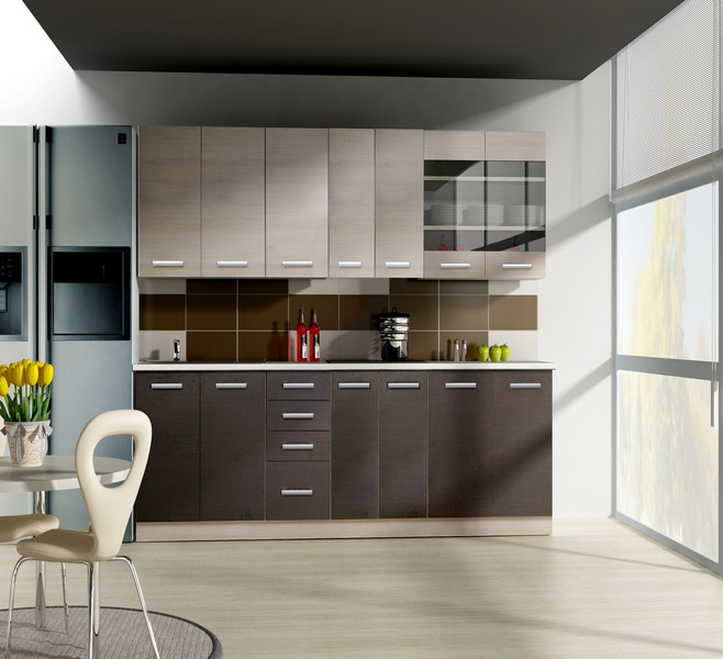 Front do zmywarki 60 cm z panelem sterującym z góry ZM 713x596 DĄB FERRARA, LEGNO CIEMNE, Meble Kuchenne CHAMONIX