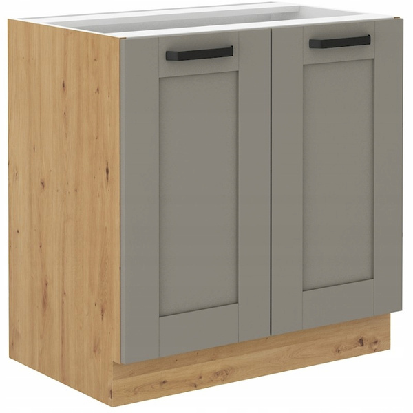 Szafka kuchenna dolna LUNA 80 D 2F BB CLAY GREY / DĄB ARTISAN