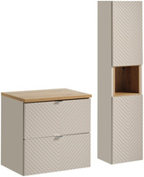 Zestaw mebli 60cm blat słupek Meble łazienkowe VIVA Kaszmir/Dąb Coast Evoke
