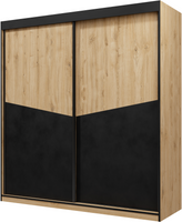 Szafa przesuwna ASTON 1, Szafa 200cm, Dąb Odwieczny / Czarny