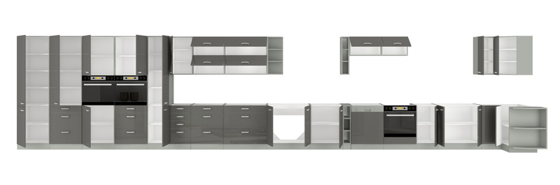 Front do zmywarki GREY ZM 713 x 446 SZARY POŁYSK / SZARY PLATYNOWY