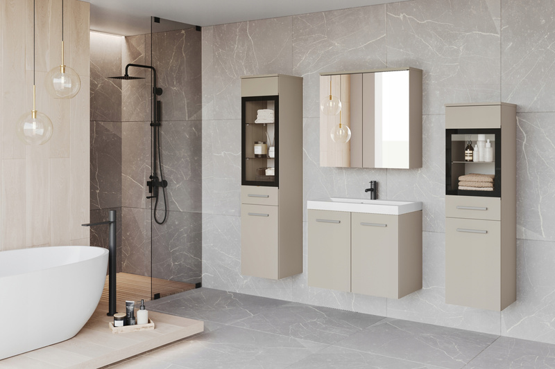 Meble łazienkowe MADRIT I, lustro, umywalka Kaszmirowy Beż