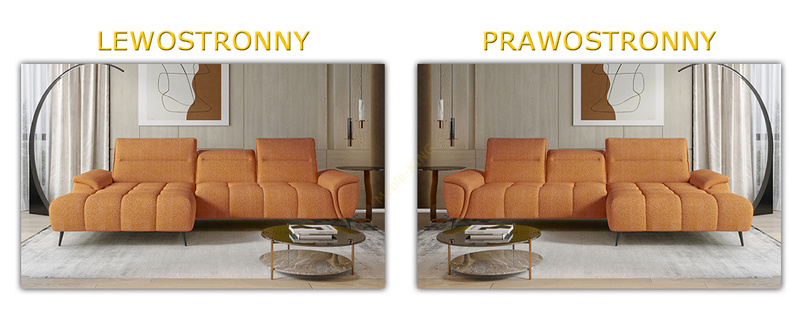 Narożnik MONTANA S 276 cm, Elektryczny wysuw siedziska, Zagłówki