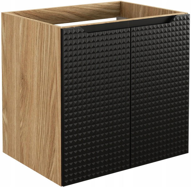 Zestaw meblowy 90cm z blatem, Meble łazienkowe LUXOR Dąb Olejowany / Czarny