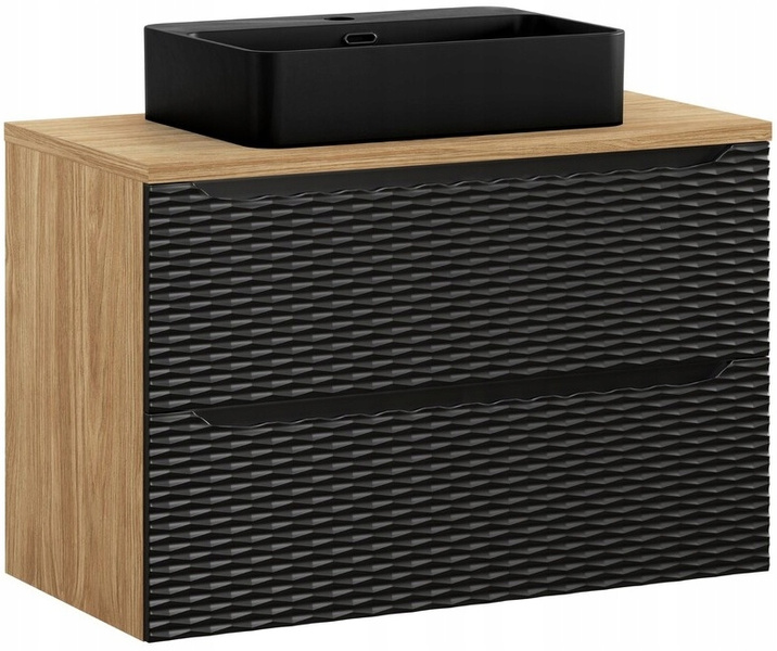 Umywalka nablatowa TRUST 55cm Czarny Mat