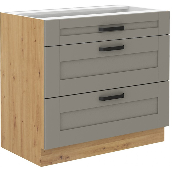 Meble kuchenne zestaw narożny LUNA CLAY GREY / DĄB ARTISAN kuchnia szafki