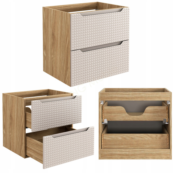 Meble łazienkowe LUXOR BEIGE 90, Umywalka nablatowa, Beż, 2 KOLORY