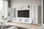 Meblościanka BOGOTA Zestaw mebli, salon Biały / Biały Połysk