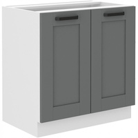 Szafka kuchenna dolna LUNA 80 D 2F BB DUST GREY / BIAŁY MAT