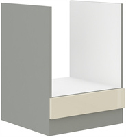 Szafka kuchenna dolna KARMEN 60 D GAZ BB KREM POŁYSK / SZARY PLATYNOWY