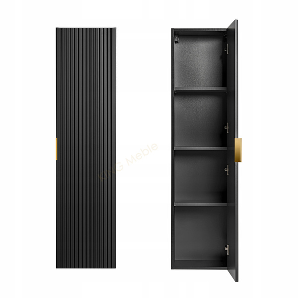 Meble łazienkowe ADEL BLACK 120, Umywalka dwukomorowa, Syfon, Lustro LED