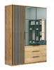 Szafa loftowa SORENTO 150cm lustro, lamele BIAŁY / DĄB CRAFT ZŁOTY