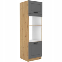 Szafka kuchenna słupek LUNA 60 DPM-210 2F DUST GREY / DĄB ARTISAN