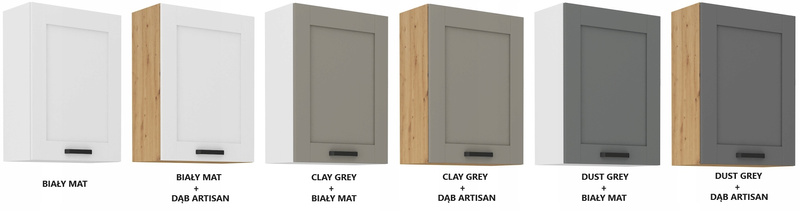 Szafka kuchenna górna LUNA 60 G-72 1F DUST GREY / DĄB ARTISAN
