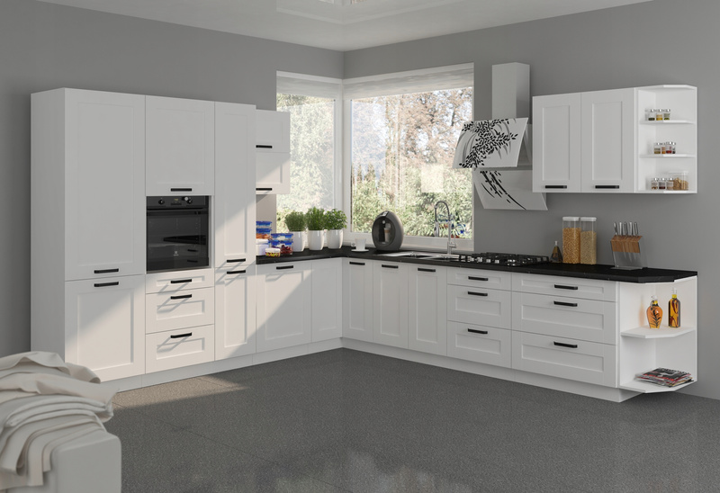 Szafka kuchenna słupek LUNA 60 DP-210 2F DUST GREY / BIAŁY MAT