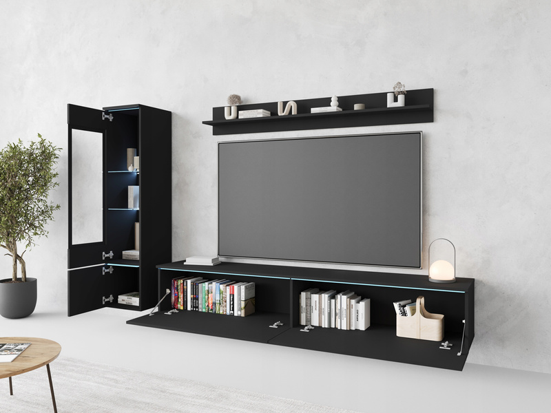 Meblościanka VERA I Zestaw Mebli Czarny Grafit