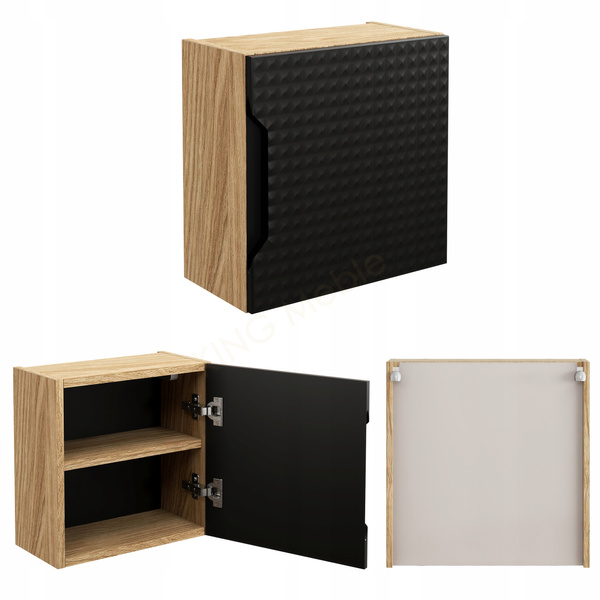 Meble łazienkowe LUXOR BLACK 120, Umywalki nablatowe, Dąb/Czarny, 2 KOLORY
