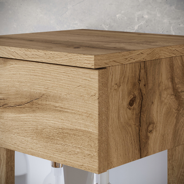 Meble łazienkowe NAIROBI umywalka, lustro DĄB WOTAN