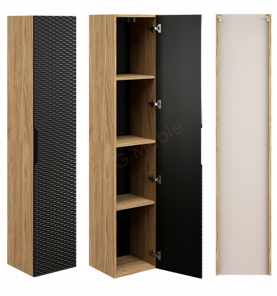 Meble łazienkowe OCEAN BLACK 120, Umywalki nablatowe, Dąb/Czarny, 2 KOLORY