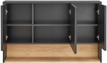 Szafka z lustrem 120cm, Meble łazienkowe BORNEO Szary Kosmos / Dąb Artisan