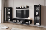 Meblościanka CARO Zestaw mebli, salon Czarny