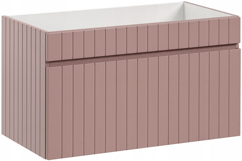 Zestaw meblowy 80cm z blatem i umywalką, Meble łazienkowe ICONIC Róż