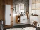 Meble łazienkowe ADEL WHITE 80, Zestaw z umywalką nablatową, Lustro, LED