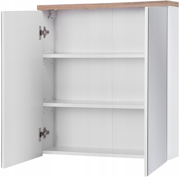 Szafka z lustrem 840, Meble łazienkowe BALI Dąb Craft / Biały Połysk