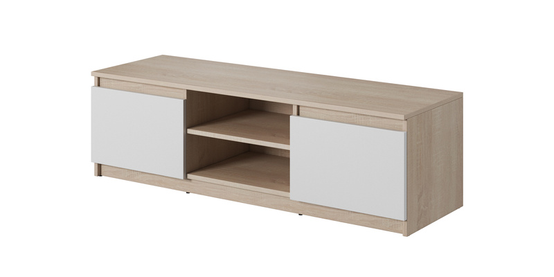 Szafka pod telewizor komoda RTV DINGO 120cm BIAŁY / DĄB SONOMA