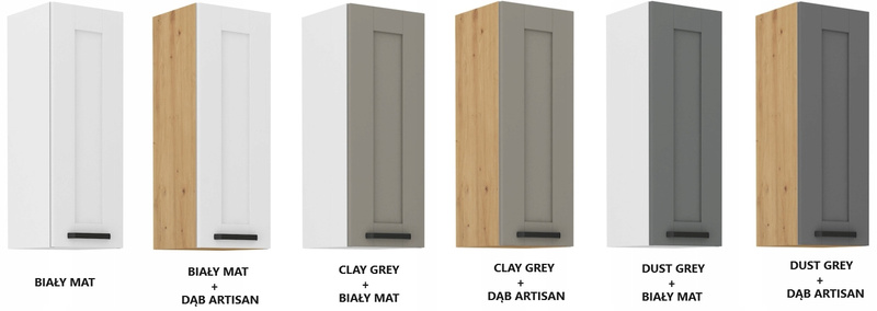 Szafka kuchenna górna LUNA 30 G-90 1F CLAY GREY / BIAŁY MAT