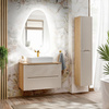 Meble łazienkowe OCEAN BEIGE 120, Umywalka nablatowa, Dąb/Beż, 2 KOLORY