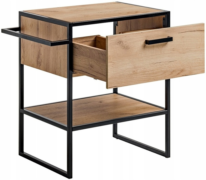 Szafka pod umywalkę 70cm, Meble łazienkowe BROOKLIN Dąb Craft Złoty/Czarny