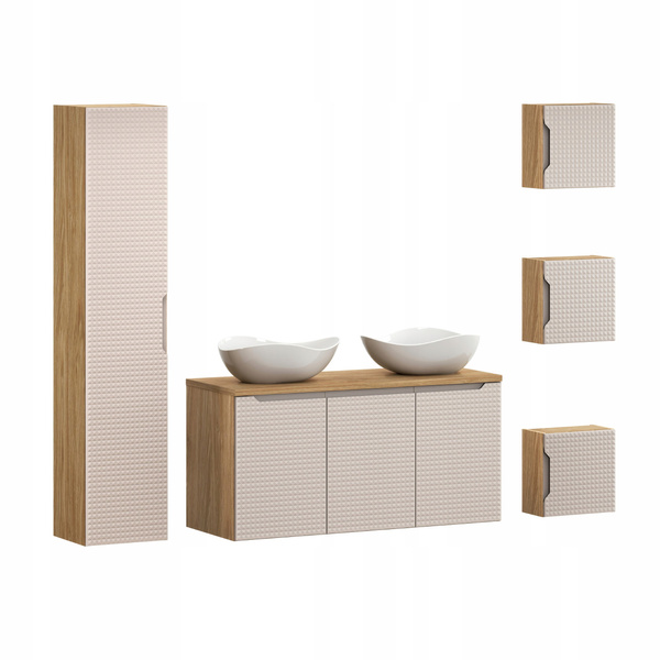 Meble łazienkowe LUXOR BEIGE 120, Umywalka nablatowa, Beż, 2 KOLORY