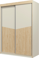 Szafa przesuwna ASTON 2, Szafa 150cm, Szarobeżowy / Dąb Olejowany