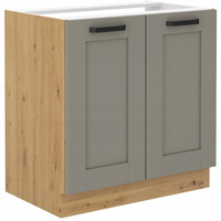 Szafka kuchenna dolna LUNA 80 ZL 2F BB CLAY GREY / DĄB ARTISAN