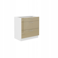 Szafka kuchenna górna LARA 80 D 3S BB QUADRO BIAŁY/CAPPUCCINO POŁYSK