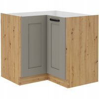Szafka kuchenna dolna narożna LUNA 90x90 DN 2F BB CLAY GREY / DĄB ARTISAN
