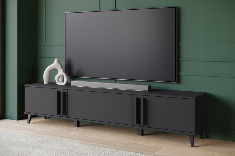 Szafka RTV HELSINKI 180 Dąb Artisan / Czarny Grafit