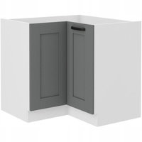 Szafka kuchenna dolna narożna LUNA 90x90 DN 2F BB DUST GREY / BIAŁY MAT