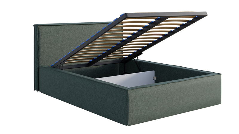 Łóżko Tapicerowane, Sypialniane VELVET 160x200 cm, Pojemnik, Stelaż