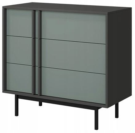 Komoda ALSY 8 93cm, Meble Pokojowe ALSY Antracyt / Beż Jasny
